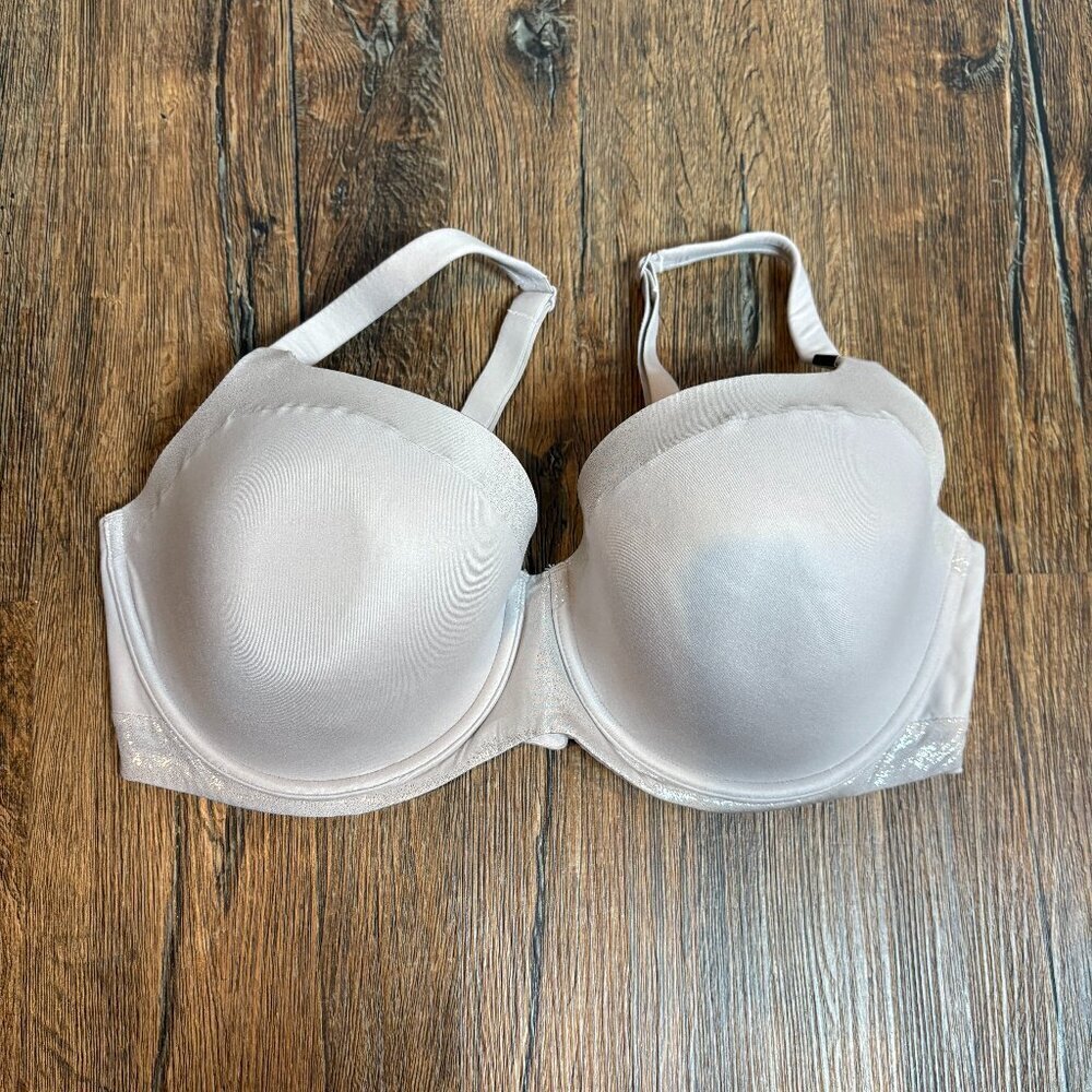 NWOT Victoria's Secret Body by Victoria Lined Demi silver metallic bra